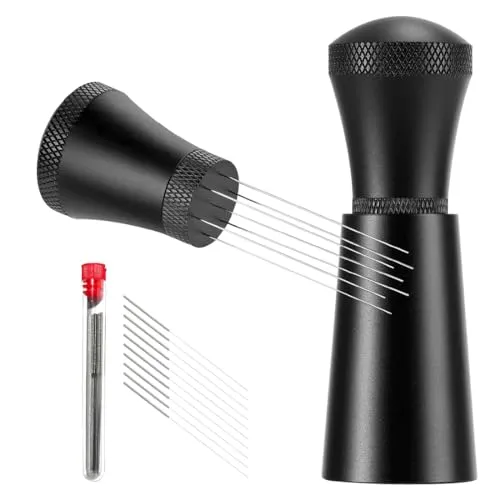 Aililong Normcore WDT Espresso Tool mit 7 Edelstahl Nadeln, Abnehmbarer Kaffee Distributor & Espresso Verteiler, Kaffee Nadel Distributor für Baristas und Kaffee Liebhaber.