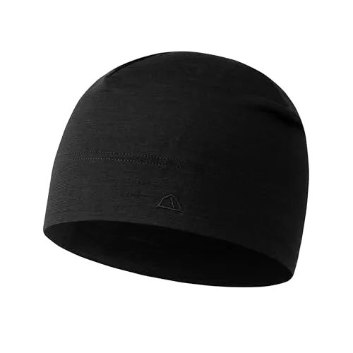 TOM FYFE Premium Leichte Merino Beanie Unisex Schwarz/L/XL | Made in Europe