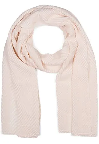 styleBREAKER Damen Schal fein gekreppt | Leichter Plissee-Schal für stilvolle Looks | Elegantes Halstuch mit fließenden Falten | Modisch Vielseitig & Angenehm weich | 96 x 192 cm, Farbe:Beige