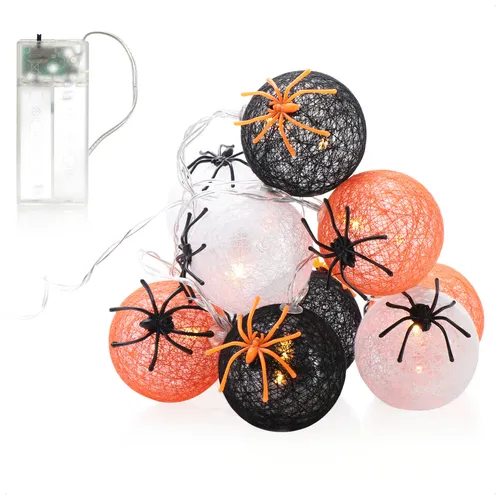 LED-Lichterkette mit Kugeln - Halloween Beleuchtung mit 10 LED