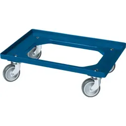 Transportroller für Kisten 60 x 40 cm mit 4 Lenkrollen in blau