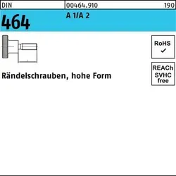Rändelschraube DIN 464 hohe FormM6x 25 A 1/A 2 10 Stück