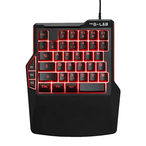 The G-Lab Keyz Thorium – Gamer-Tastatur mit einer Hand – 38 Tasten – Mini tragbare RGB-Gaming-Tastatur – 3 anpassbare Makros – mechanisches Gefühl für PC, PS5, Xbox – New