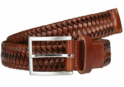 LLOYD Herren Gürtel W80 Geflochten in Cognac Braun - Stilvoller geflochtener Gürtel für Herren, aus hochwertigem 100% Leder gefertigt. Ideal für jeden Anlass und perfekte Passform in Größe 80.