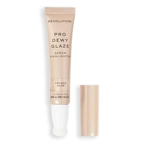 Revolution Pro, Strahlender Glanz Serum-Highlighter, Leicht & Mischbar, Illuminierende Formel, Goldener Glanz, 12ml