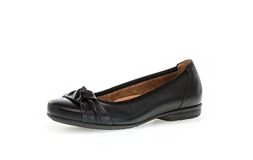 Gabor Damen Klassische Ballerinas - Elegante Ballerinas in Schwarz, aus hochwertigem Rauleder und Glattleder, mit leichter Mehrweite (G) für optimalen Tragekomfort. Perfekt für den Abend oder besondere Anlässe.