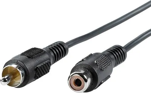 Value 11.99.4329 Cinch Audio Verlängerungskabel [1x Cinch-Stecker - 1x Cinch-Buchse] 10.00m Schwarz Geschirmt