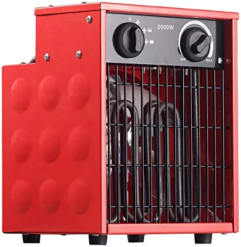 AGT Bau Heizlüfter: Profi-Industrie-Elektro-Heizlüfter mit 2.000 Watt und 2 Heizstufen (Elektro Heizer, Bauheizung, Heizkörper)