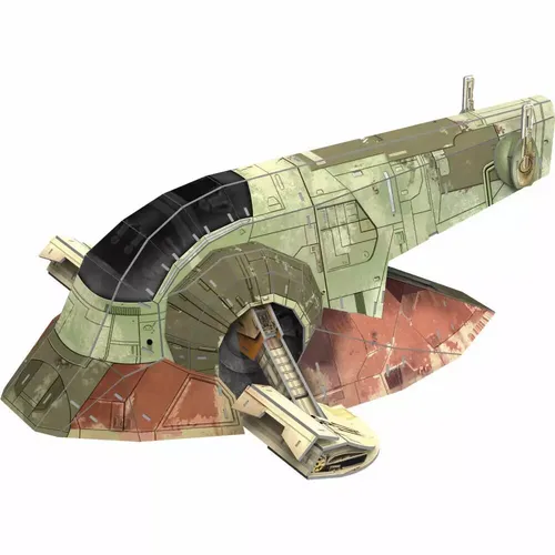 Kartonmodellbausatz Star Wars - The Mandalorian BOBA FETT'S GUNSHIP 00320 - Raumfahrzeuge: Detaillierter Modellbausatz der legendären Slave IV von Boba Fett, ideal für Sammler und Fans von Star Wars.