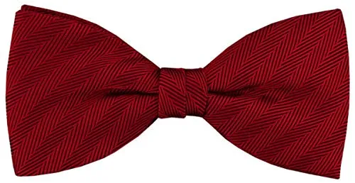 TigerTie Designer Seidenfliege in rot einfarbige Streifenstruktur - Fliege 100% pure Seide