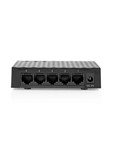 Nedis NSWH5P110BK Netzwerk Switch - Managed Gigabit Ethernet Switch (10/100/1000) in Schwarz, ideal für leistungsstarke Netzwerkverbindungen und einfache Verwaltung.