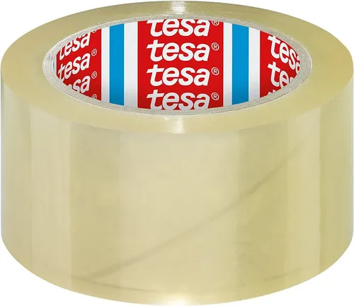 tesa Paket-Klebeband 64014 Packband 45 µ, (66m:50mm) braun oder transparent (transparent)