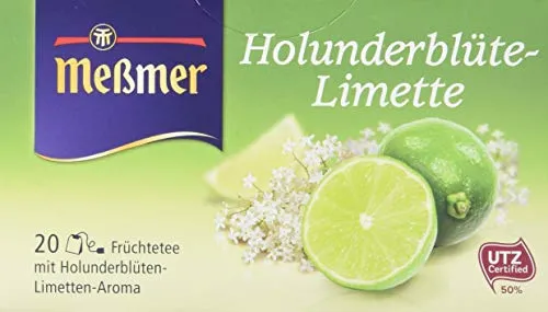 Meßmer Holunderblüte-Limette, 20 Beutel, 10er Pack (10 x 50 g)