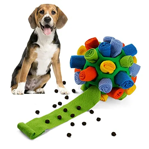 Larimuer Schnüffelball für Hunde, Schnüffelteppich Schnüffelspielzeug Interaktive Hundespielzeug tragbarer Haustier Snuffle Ball Toy für Kleine Mittelgroße Hunde Haustier (Grün und Regenbogen)