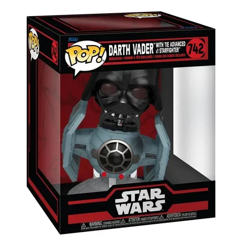 Funko Pop! Rides Deluxe: Star Wars Darkside - TIE Advanced X1 mit Darth Vader, 14 cm große Vinyl-Sammelfigur, perfektes Geschenk für Star Wars Fans und Sammler