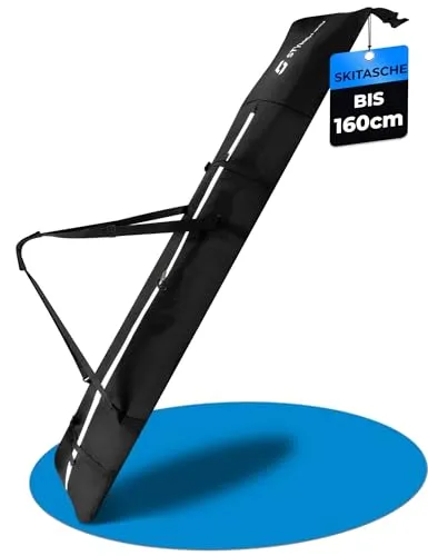 STYNGARD Skitasche Kinder mit Rolltop - Ideal für Kinderskier bis 160 cm - Skitasche für Kinder, robustes Material sorgt für sicheren Transport und Schutz der Skier. Nie wieder Chaos beim Auspacken!