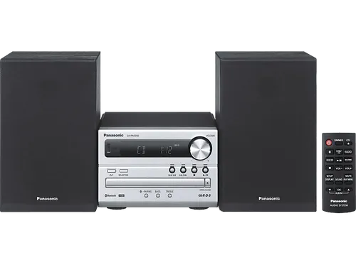 Panasonic SC-PM250EG-S - Micro HiFi Stereoanlage mit Bluetooth, CD und USB, kraftvoller Sound mit 2 x 10 W Leistung in Silber