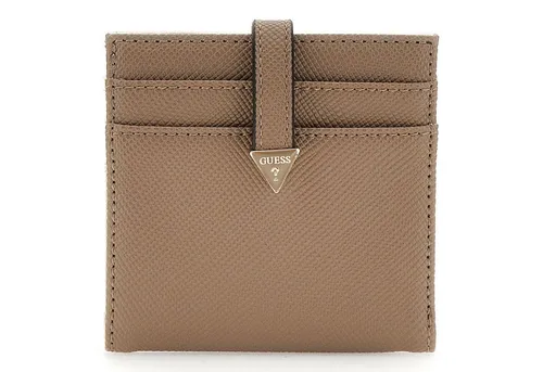 GUESS Damen Laurel Tab Card Case Wallet, Dark Taupe in braun von GUESS