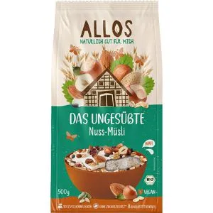 Allos Müsli Das Ungesüßte Nuss-Müsli, BIO, ohne Zuckerzusatz, 500g