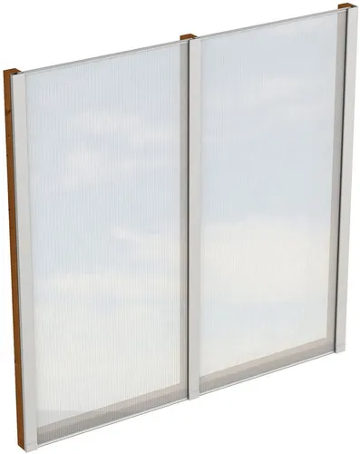 Carport-Seitenwand SKANHOLZ in Nussbaum, B:193cm H:200cm - Außenanbau mit stabiler Konstruktion aus Konstruktionsvollholz und 10 mm starken Polycarbonatplatten, ideal für freistehende Terrassenüberdachungen.