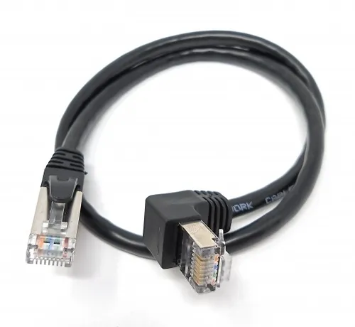 Produktbild LAN Kabel 0,5 m RJ45 Stecker Ethernetkabel Netzwerkkabel Winkel in Schwarz