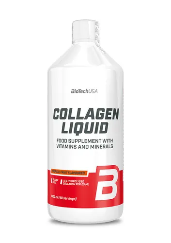 BioTech USA Collagen Liquid 1000 ml - Tropical Fruits - Flüssiges Kollagen für gesunde Haut, Haare und Nägel, ideal für die tägliche Unterstützung von Schönheit und Wohlbefinden.