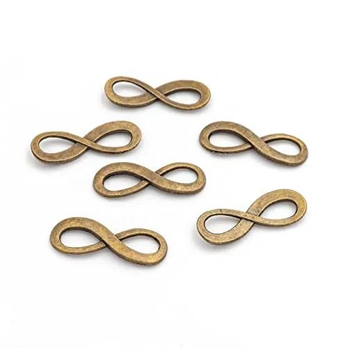 Verbinder als Infinity in antik Bronzefarben, 24mm, 6 Stück