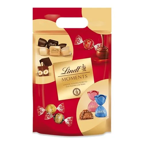 Lindt Moments XL 750 g - Pralinen & Konfekt, perfekt zum Teilen mit einer feinen Auswahl an LINDOR, FIORETTO und NUXOR Pralinés für besondere Anlässe.