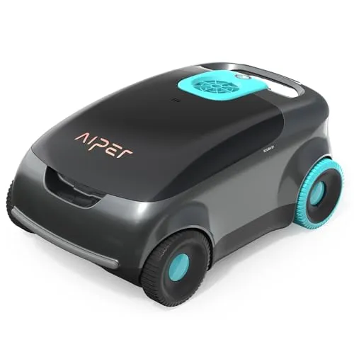 AIPER Scuba E1 Kabelloser Poolroboter, Poolsauger Akku für Aufstellpools bis 100 m², 100–130 Min. Laufzeit, 3-Motoren-System, Dual-Filtersystem, Auto-Park-Technologie, LED-Anzeige