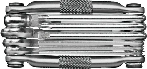 Crankbrothers Multifunktionswerkzeug 10 - Grau - Multitool für unterwegs mit 10 Funktionen, kompakt und leicht (124 g), ideal für Fahrradfahrer und Outdoor-Enthusiasten.