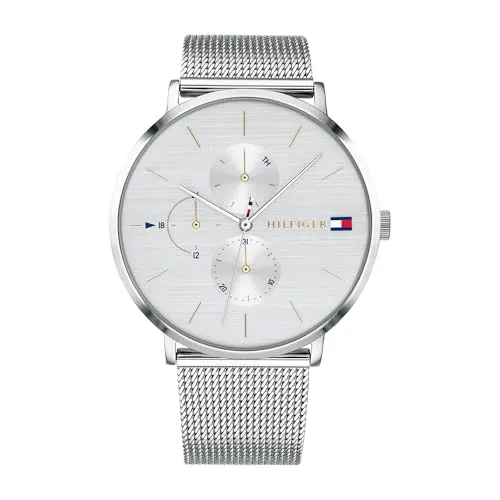 Tommy Hilfiger Multi Zifferblatt Quarz Uhr für Damen - Elegantes Edelstahl-Mesh Armband - Damenuhren mit einzigartigem Design und hochwertigem Edelstahl-Mesh-Armband. Die Tommy Hilfiger Uhr kombiniert klassischen Stil mit modernen Funktionen und sorgt für einen Hauch von Exklusivität.