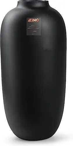 Bloomique - Blumenvase Magret - Schwarz - Glas - Große Vase für Blumen und Pampasgras - H40x Ø19cm