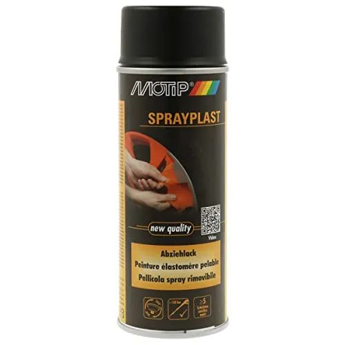 Motip Lack Sprayplast Abziehlack schwarz matt 400ml 396519