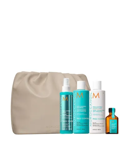 Moroccanoil Frizz Control Kit - Limitierte Edition - Shampoos Set mit Frizz Control Shampoo, Conditioner, Treatment und Frizz Shield Spray für glattes, frizzfreies Haar. Ideal für gepflegte Locken und glänzendes Haar.