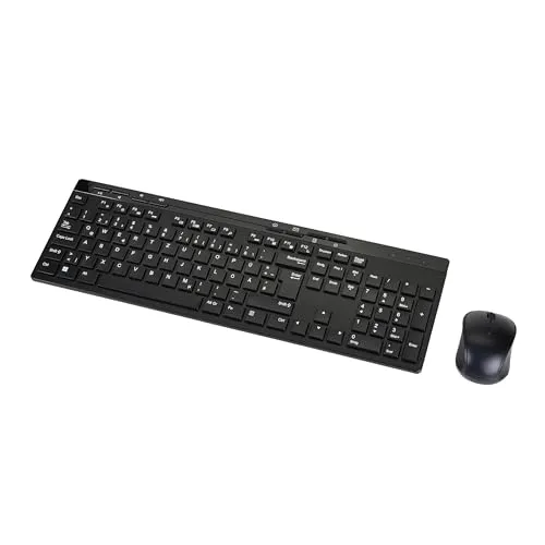 Amazon Basics Tastatur-Maus-Set – Kabellos, volle Größe, DE-Layout
