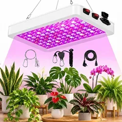 47W 1200lm Pflanzenlampe Led Vollspektrum Zimmerpflanzen Dual Chip VEG Bloom Doppelschalter UV Grow Lampe Pflanzenlicht für Pflanzen Gemüse Blumen - Weiß