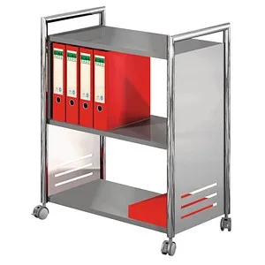 Kerkmann Bürowagen silber 3 Ebenen - Praktischer Bürowagen mit 3 Ebenen, ideal für mobiles Arbeiten. Robustes Stahlgestell und leichtgängige Rollen sorgen für Flexibilität und Stabilität im Büro.