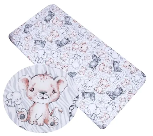 BABYLUX Baby Spannbettlaken für Kinderbett - 100% Baumwolle,60x120 / 70x140 cm weich und bequem, passend für alle Standardmatratzen, (137. Afrikanische Tiere, 60x120cm)