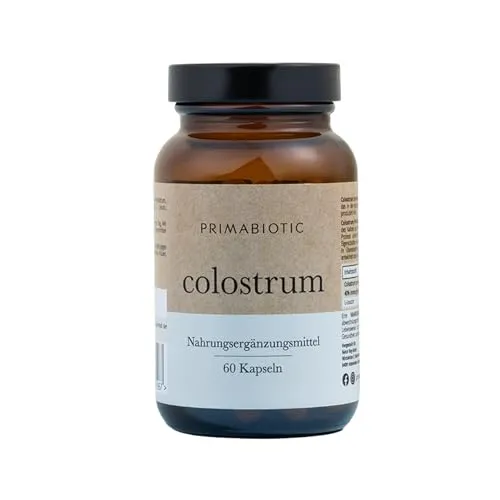 Kolostrum Kapseln – Primabiotic Colostrum 400 mg | Reines, Hochkonzentriertes Rinderkolostrum in Hoher Qualität | 60 Kapseln | Natürliche Unterstützung für Immunsystem & Darmgesundheit