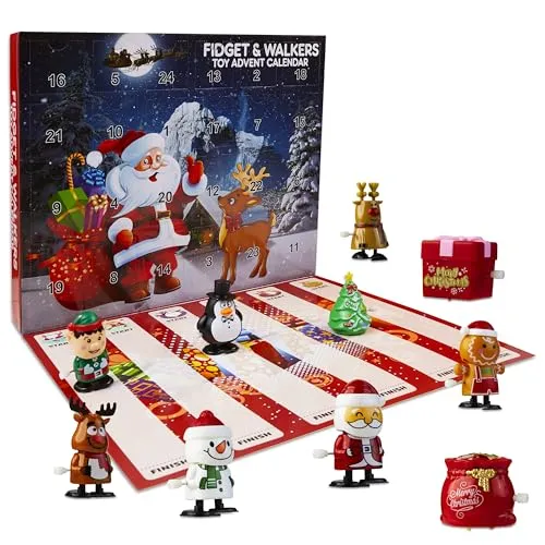 KreativeKraft Adventskalender 2025 Kinder Countdown Kalender Weihnachtskalender Spielzeug mit 24 Mini Geschenk für Kinder Fidget Spielzeug