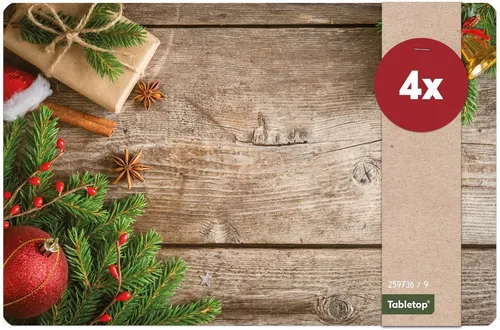 matches21 HOME & HOBBY Platzset Abwaschbare Tischsets 4er Set Weihnachten Geschenke, (4-St), Platzsets als Tisch-Untersetzer und Tisch-Deko für Esstisch Teller
