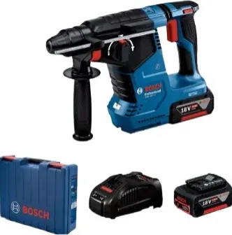 Bosch Professional GBH 187-LI - Akku-Bohrhammer (18 V, 2 Batterien de 5,0 Ah, Ladegerät, 2,4 J, Durchmesser de Bohren in Beton, 24 mm, Koffer de Kunststoff)