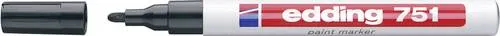 edding 751 Glanzlackmarker - schwarz, 1 Lackmarker mit Rundspitze 1-2 mm