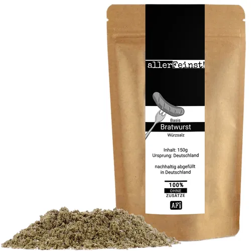 Bratwurst Gewürz - Basis Gewürzsalz für leckere Rostbratwurst, Grillwurst - 150g