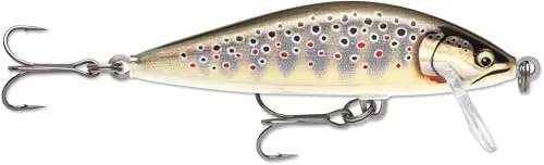 Rapala - Angelköder Countdown Elite - Angelzubehör aus Balsaholz - Süßwasser-Spinnköder - Sinkend - Lauftiefe: 0,9m - Größe: 5,5cm / 5g - Hergestellt in Estland - Gilded Brown Trout