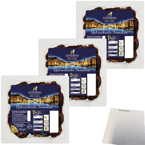 Leverno getrocknete Tomaten 3er Pack 3x150g Packung usy Block