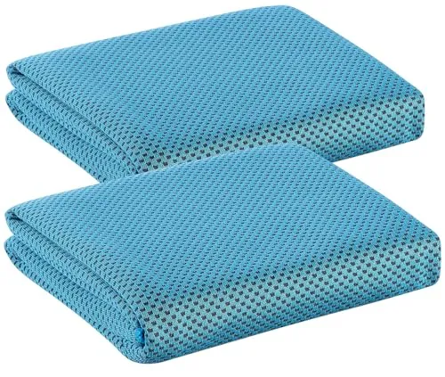PEARL Kühlhandtuch: 2er-Set effektiv kühlende Multifunktionstücher V2; je 100 x 30 cm (Kühlende Handtücher, Aktiv Multifunktionstuch, Microfasertuch)