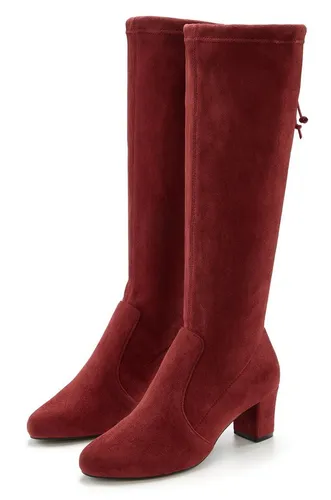 LASCANA Schlupfstiefel Schlupfboots – Modische Slouchy Boots in Rot - Wanderschuhe in Größe 38 mit 6 cm Blockabsatz, ideal für stilvolle Abenteuer. Die bequemen Slip-On Stiefel bieten Stretch für optimalen Tragekomfort.