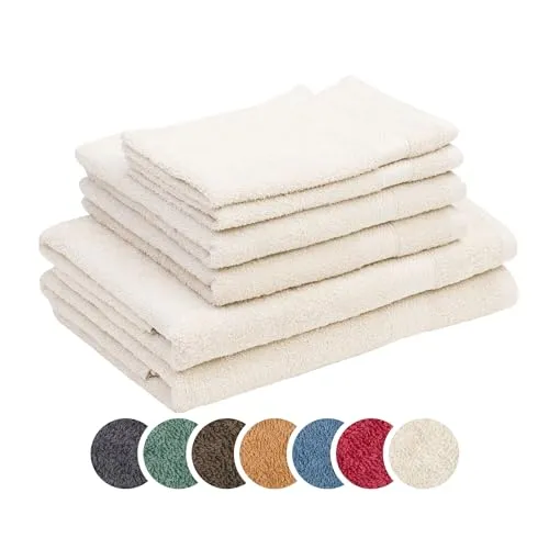 liebling Frottier Set Borte je 2 x Handtücher 50 x 100 cm, Duschtücher 70 x 140 cm, Gästetücher 30 x 50 cm, Ökotex, 60 Grad, saugstark, schnelltrocknend, Creme