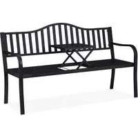 Produktbild Relaxdays Gartenbank mit klappbarem Tisch, 3-Sitzer